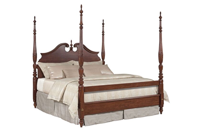 RICE CARVED QUEEN BED - COMPLETE Primary Select