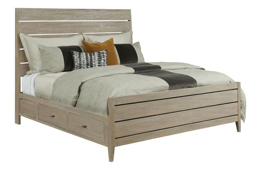 INCLINE QN OAK HIGH BED W/STORAGE RAILS - COMPLETE Primary Select