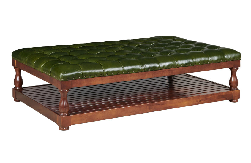 PEARCE RECTANGULAR TUFTED OTTOMAN - LEATHER Primary Select