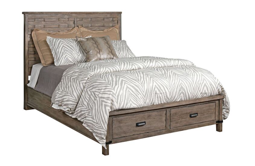 PANEL KING BED - COMPLETE W/ STORAGE FOOTBOARD 557
