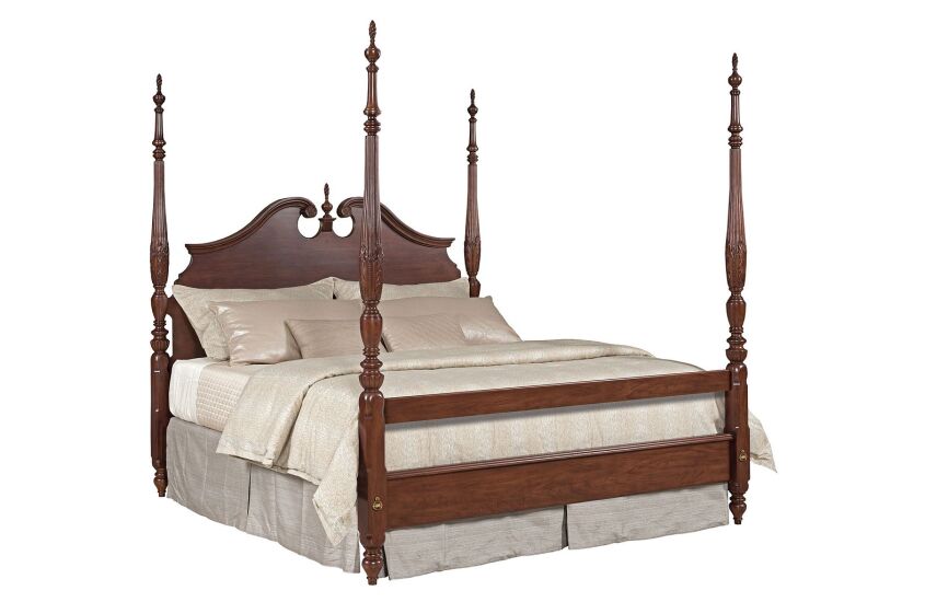 RICE CARVED KING BED - COMPLETE 334