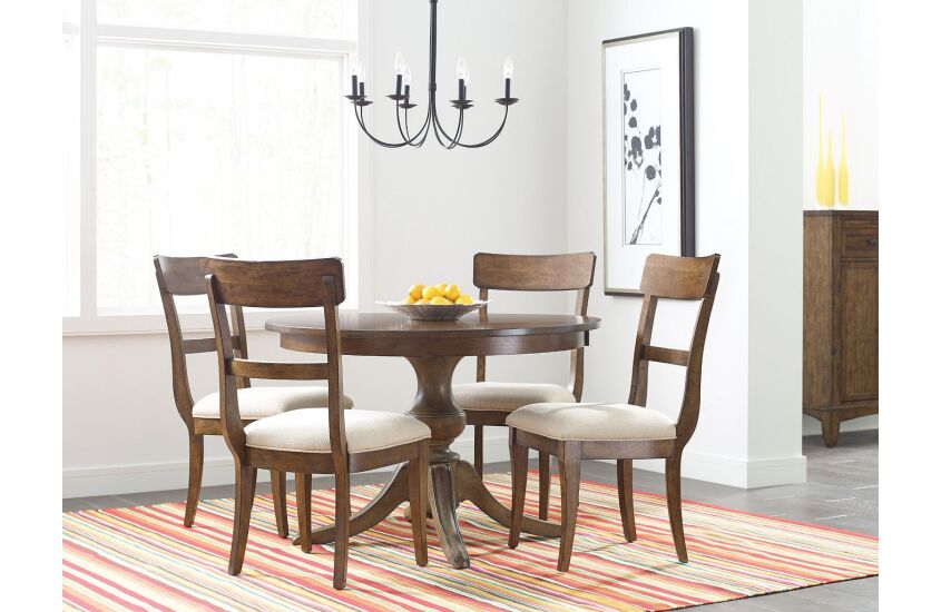 44 Round Dining Table With Wood Base, 44 Inch Round Dining Table Set