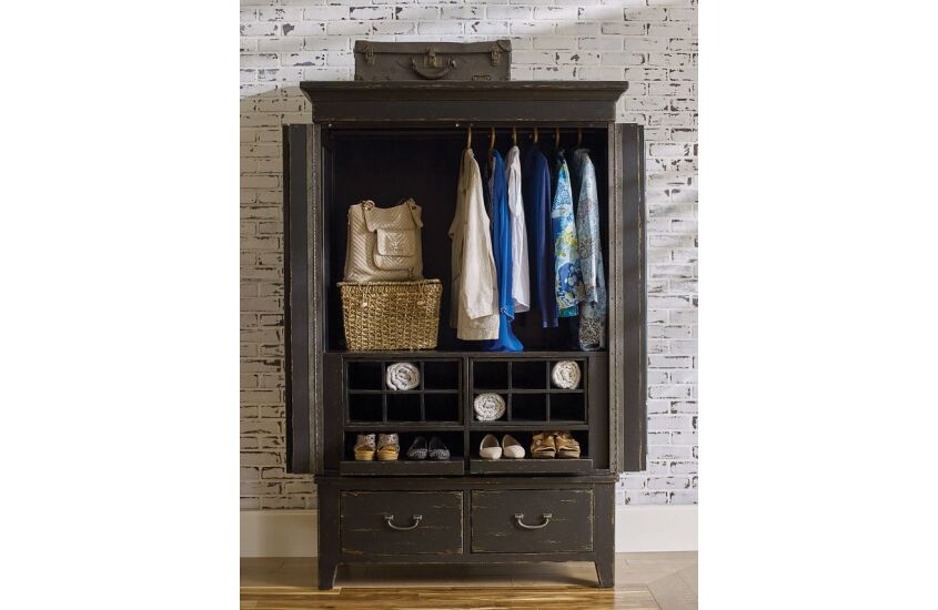 SIMMONS ARMOIRE - COMPLETE - ANVIL FINISH Room 2