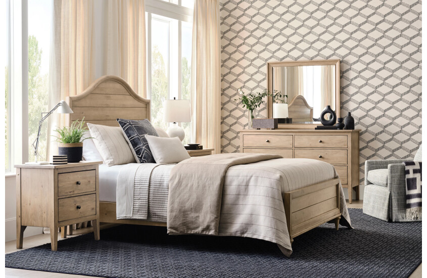 6/6  WOODLAWN PANEL BED-OATMEAL - COMPLETE Room