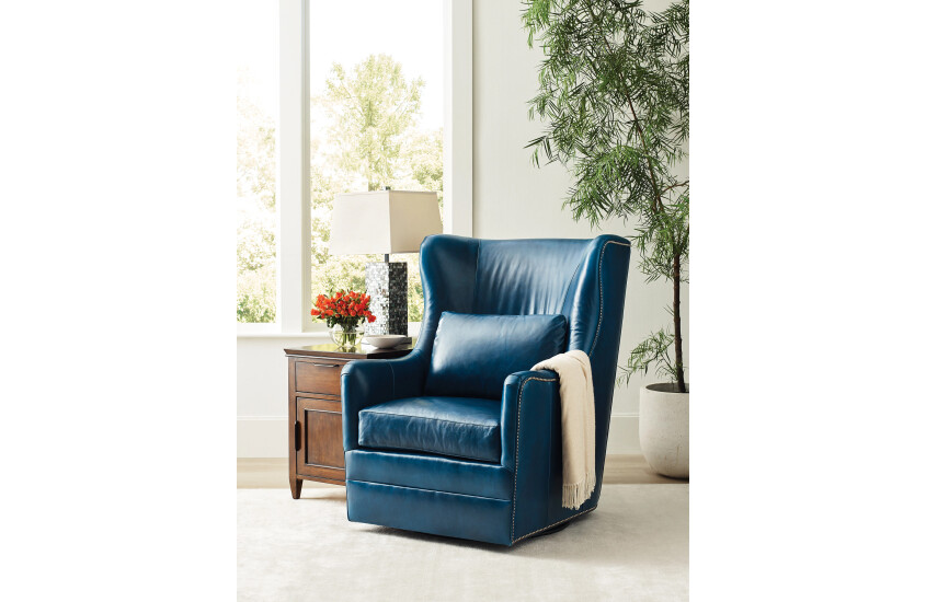 ASHER SWIVEL CHAIR - LEATHER Room Scene 1