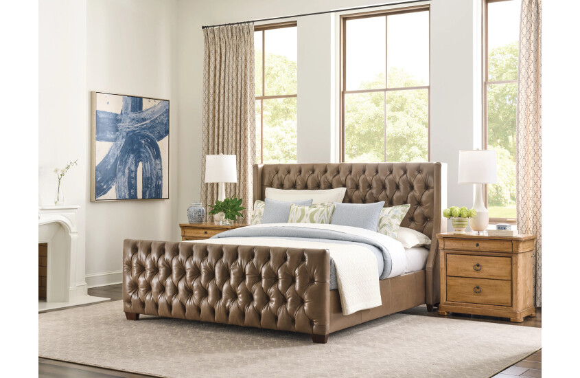 MIA QUEEN UPHOLSTERY BED - LEATHER - COMPLETE Room