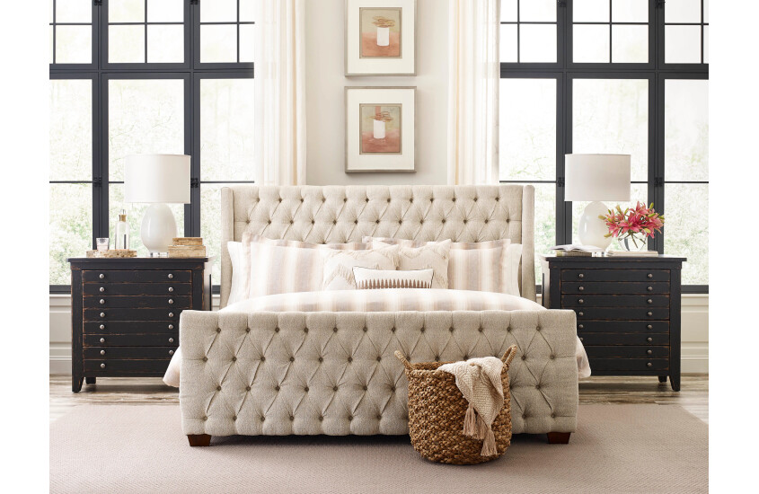 MIA KING UPHOLSTERY BED - COMPLETE Room 