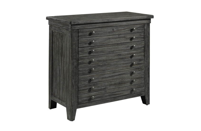 BRIMLEY MAP DRAWER BACHELOR'S CHEST - RAVEN FINISH 64