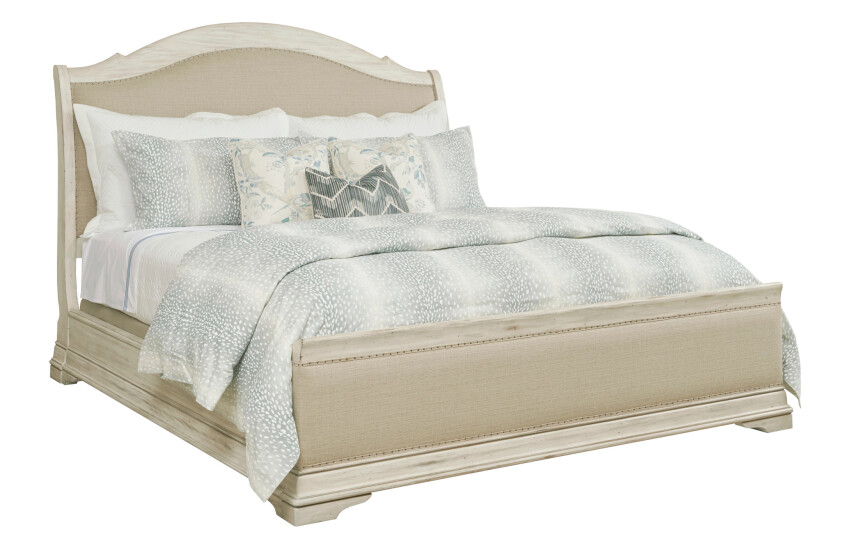 KELLY UPH QUEEN SLEIGH BED COMPLETE 543