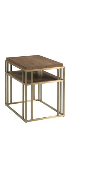 Brighton metal and oak end table