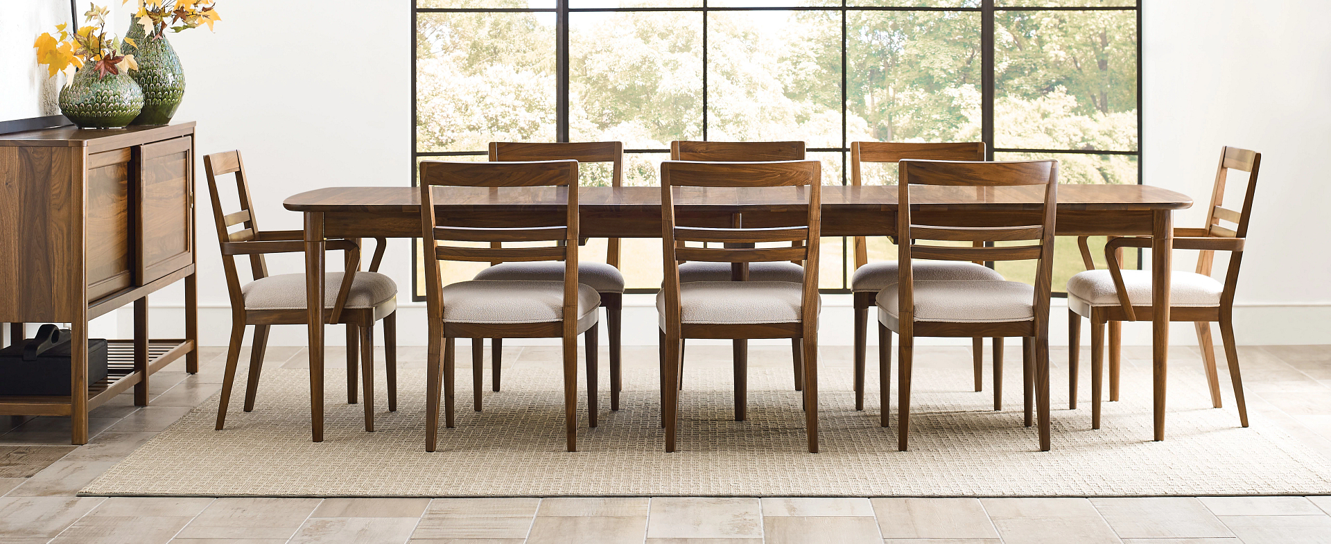 Monogram Walnut Dining Table and Chairs